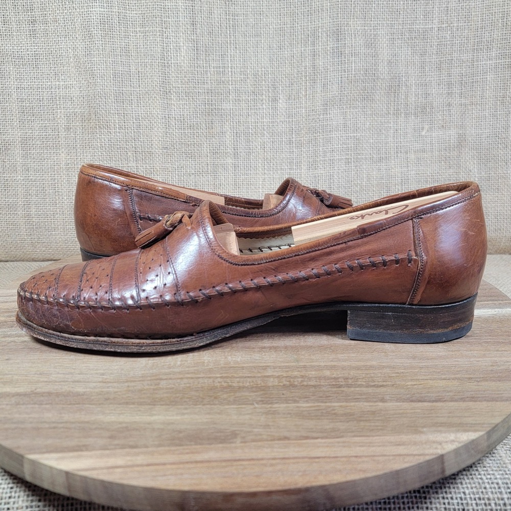 VTG Lorenzo Banfi Tassel Loafers Made In Italy Mens 10 Handcrafted Leather Shoes - Picture 5 of 9